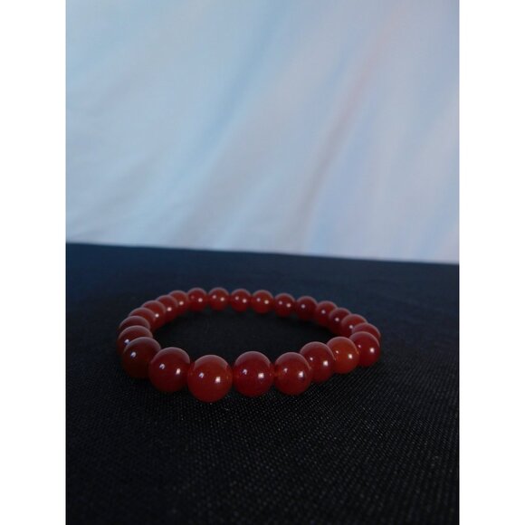 Carnelian Gemstone Bracelet Red Crystal Bead Stretch Unisex Energy Healing Jewel - Picture 6 of 12